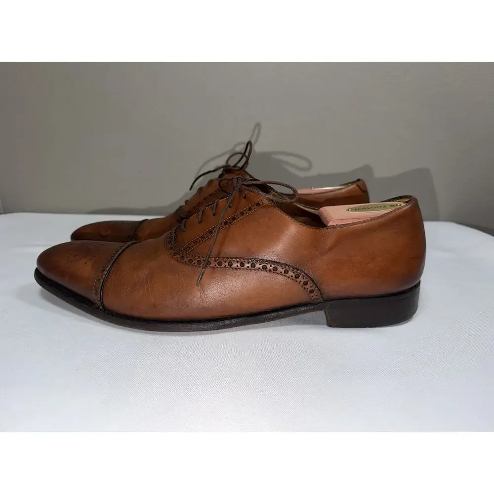 Silvano Sassetti Italy Size 11 Brown Captor Brogue Oxford Men’s Dress Shoes